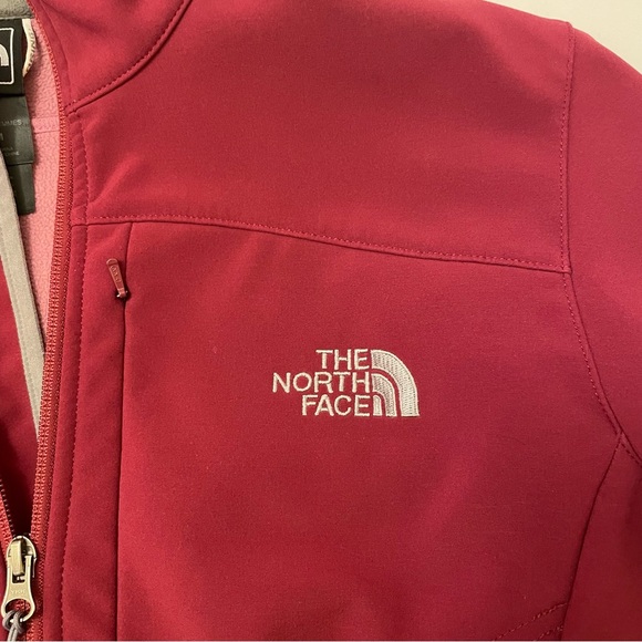 North Face APEX Burgandy Soft Shell Fleece Lined Fall Winter Jacket Size Medium - Picture 3 of 12